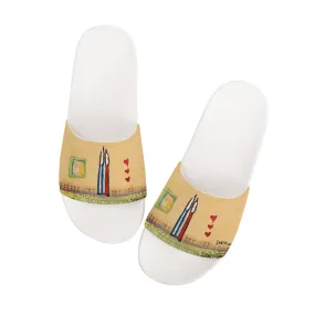 3 of hearts Slide Sandals - White