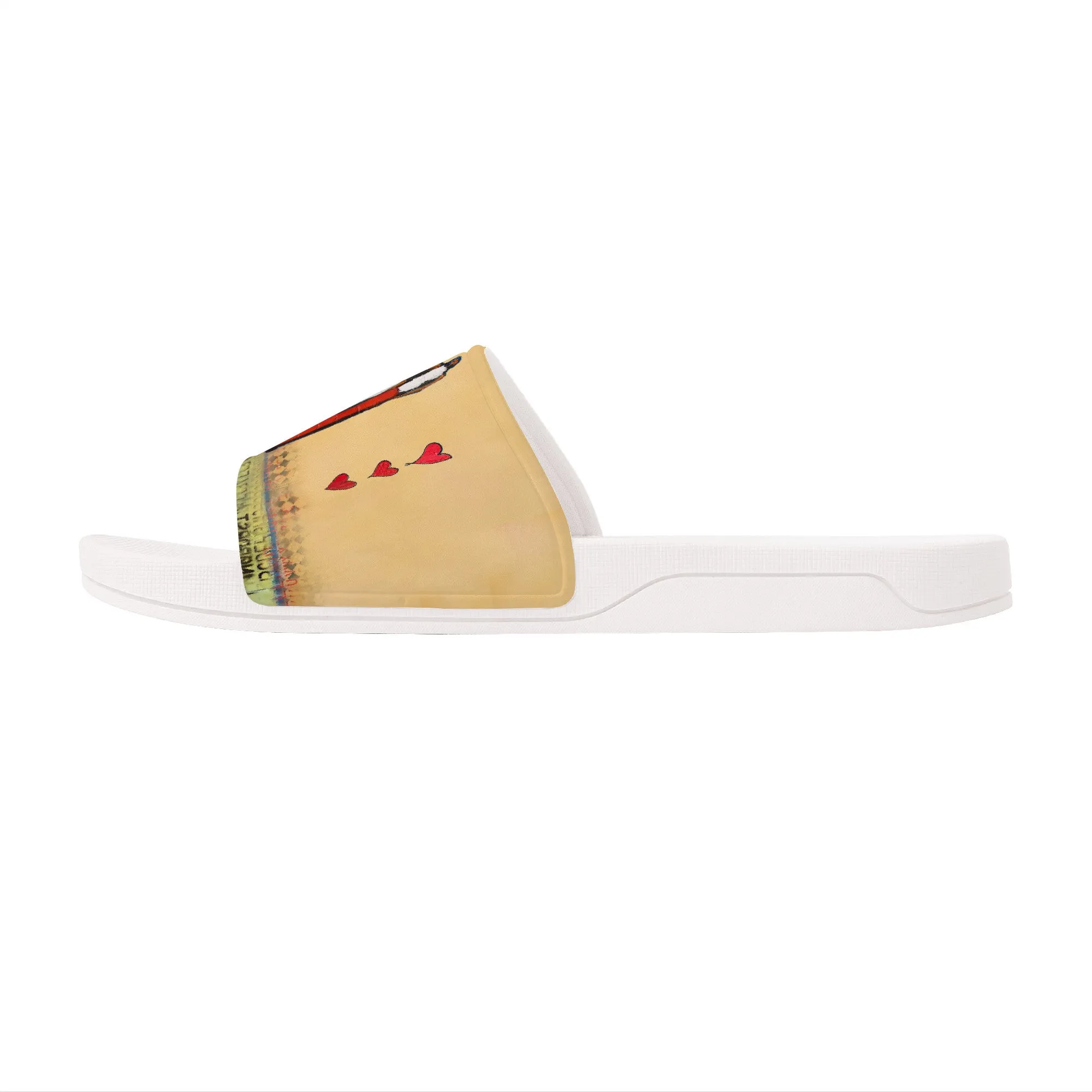 3 of hearts Slide Sandals - White