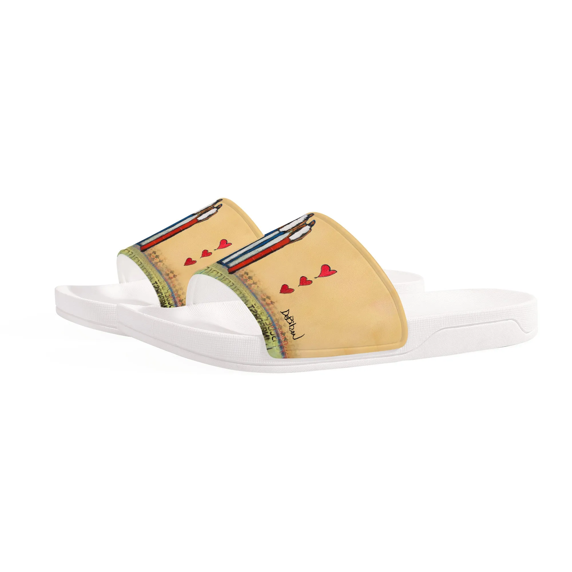 3 of hearts Slide Sandals - White