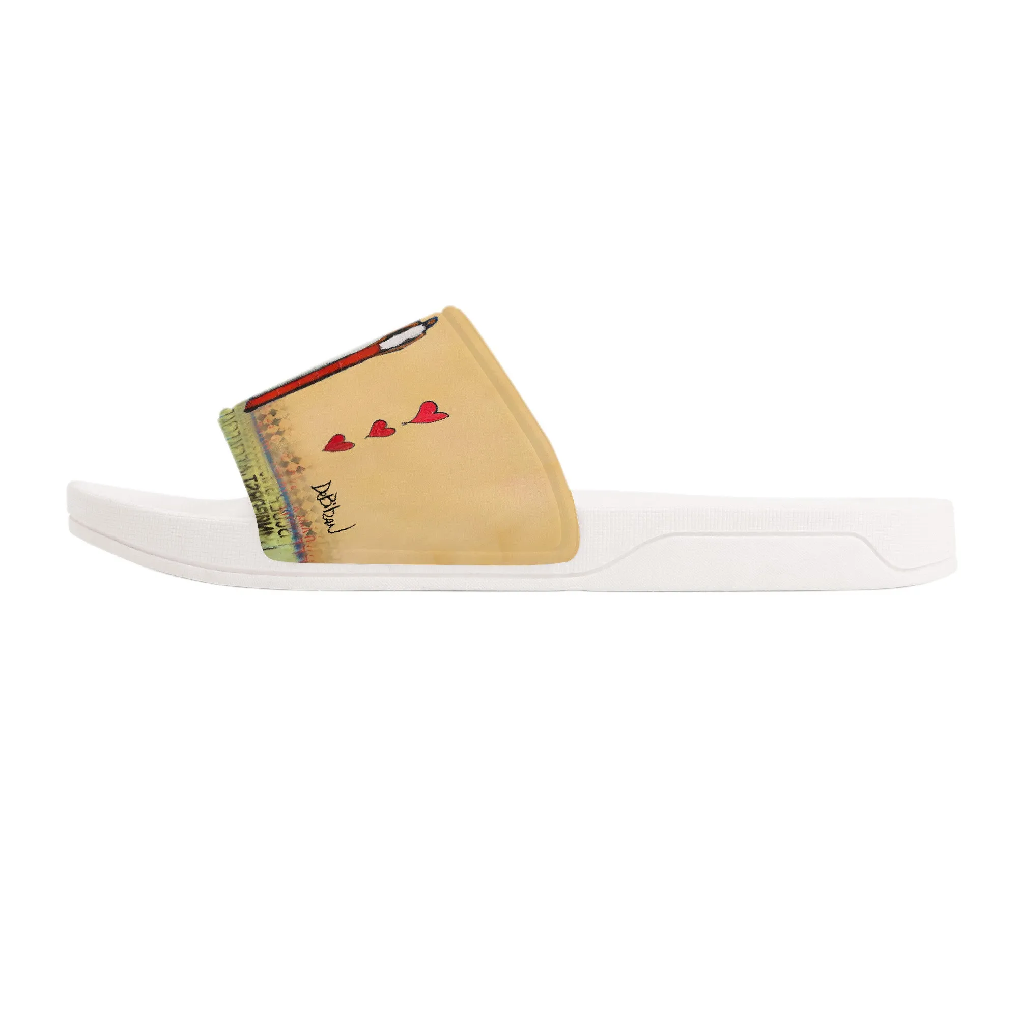 3 of hearts Slide Sandals - White