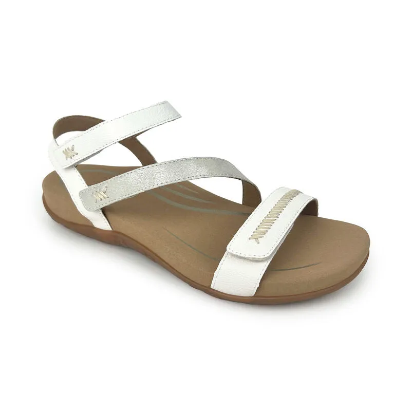 Aetrex Women's Gabby Adjustable Quarter Strap Sandal - White SE263