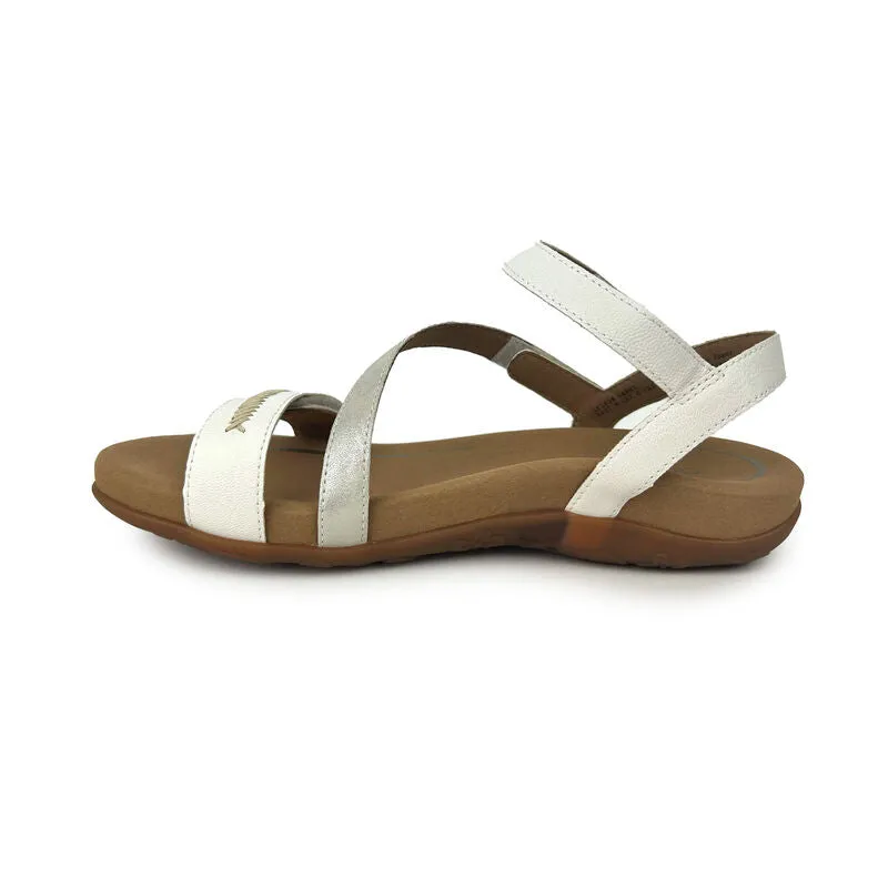 Aetrex Women's Gabby Adjustable Quarter Strap Sandal - White SE263