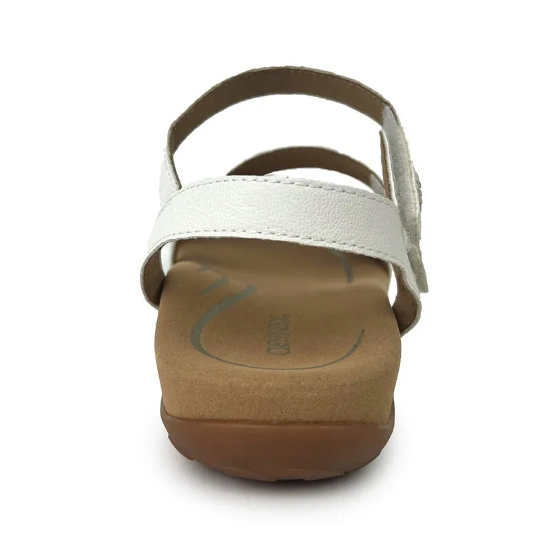 Aetrex Women's Gabby Adjustable Quarter Strap Sandal - White SE263