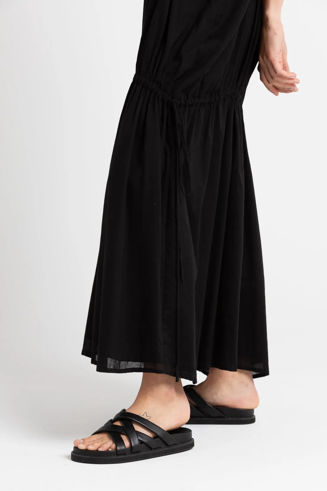 Angy Gathered Maxi Dress Black