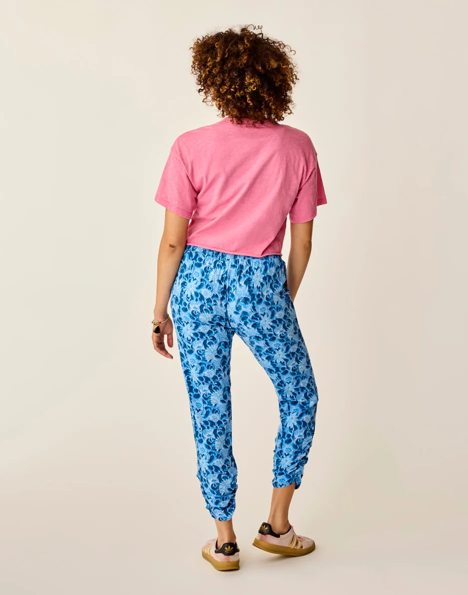 Avery Beach Pant: Navy Floral