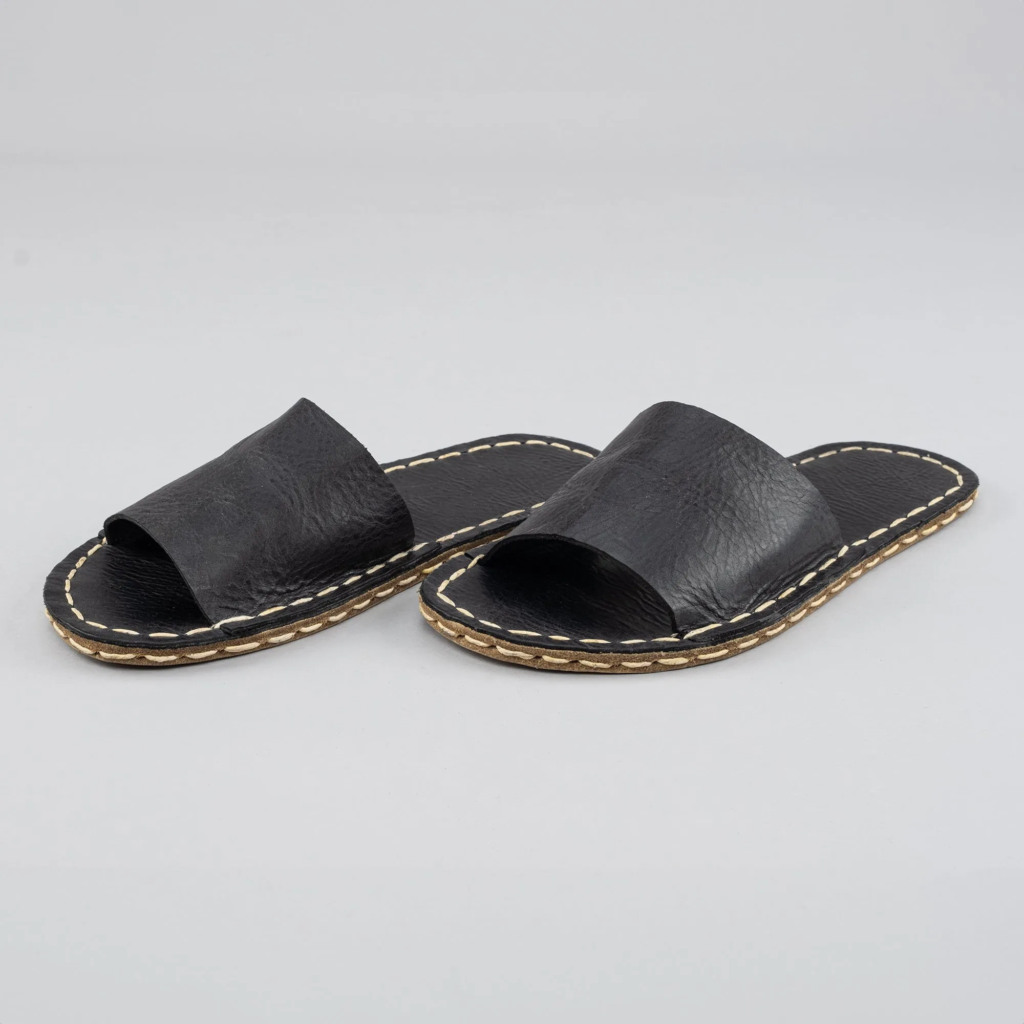 Black Barefoot Slide Sandals