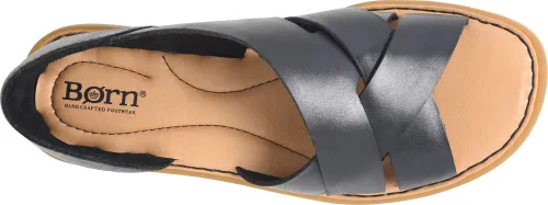 Born Women's Ithica Leather Sandal - Black BR0054903