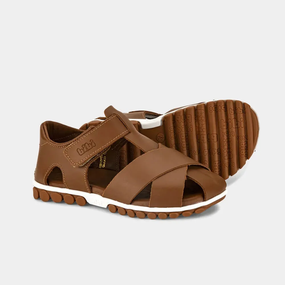 Caramel brown leather sandal