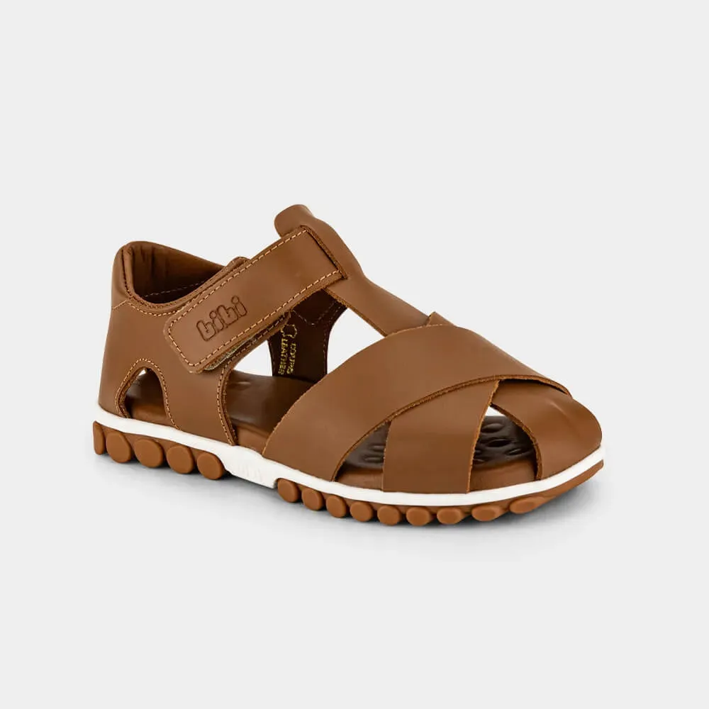 Caramel brown leather sandal