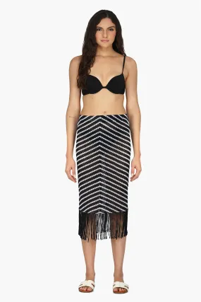 Cleo Stripe Fringe Skirt