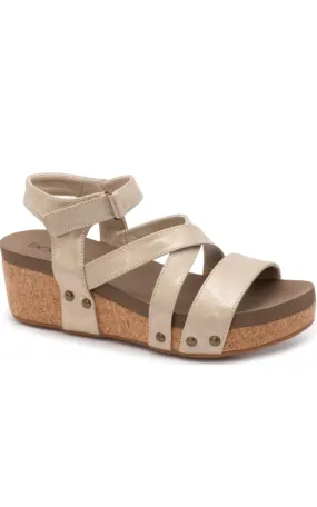 Corky's Sundown So Comfy Cushion Wedge Sandal - Gold