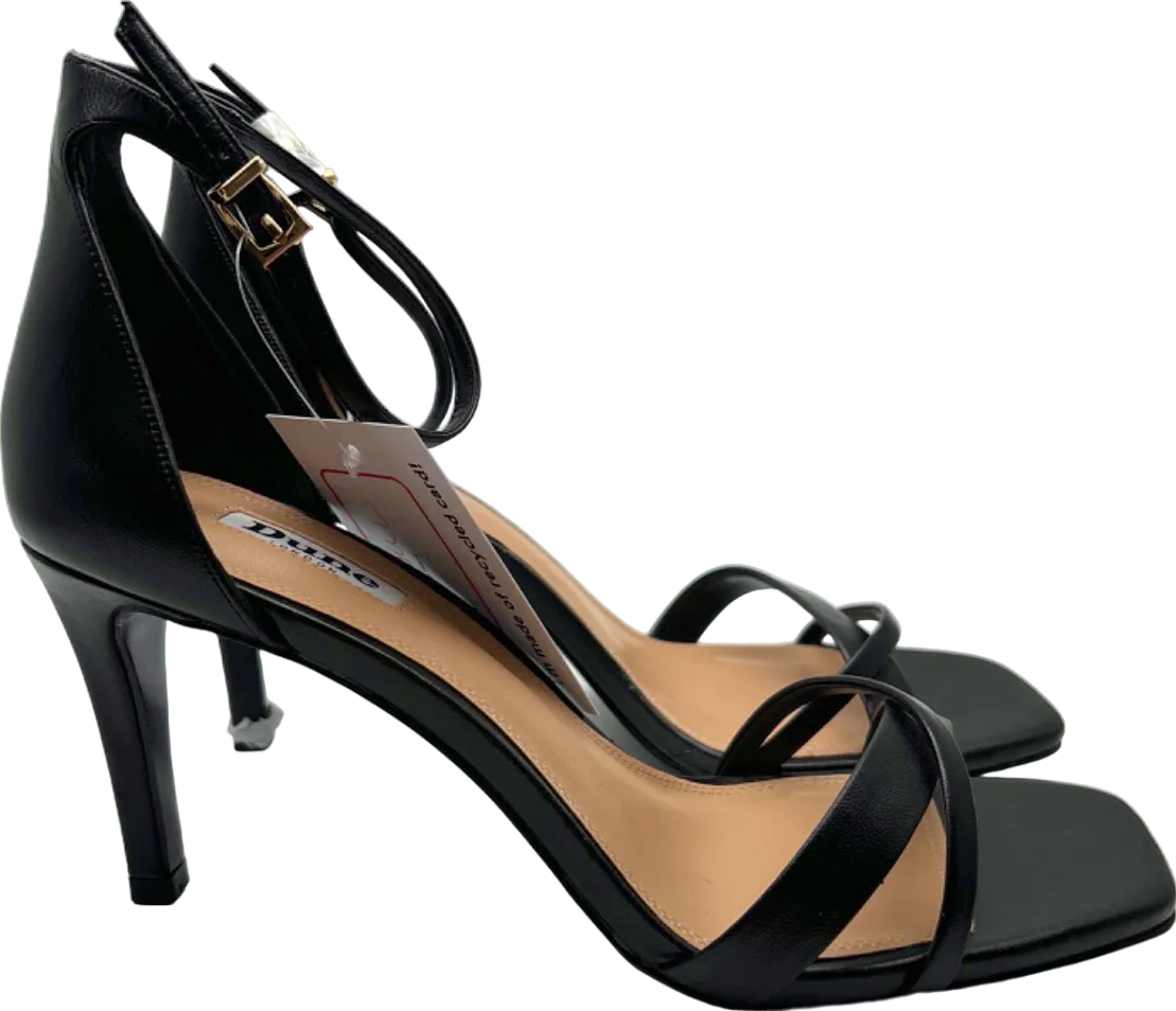 Dune Black Strappy Heeled Sandals UK 8