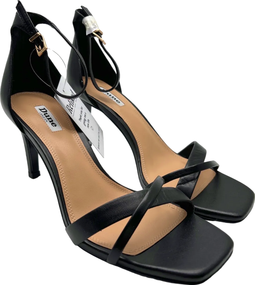 Dune Black Strappy Heeled Sandals UK 8