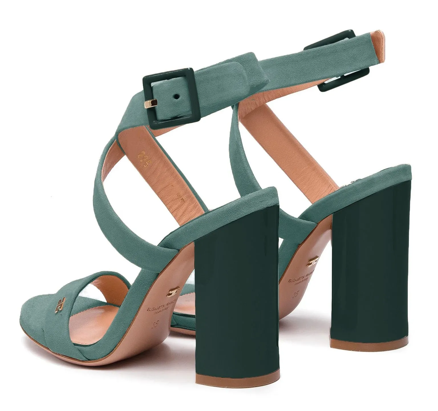 Elisabetta Franchi Green Calfskin Women Sandal