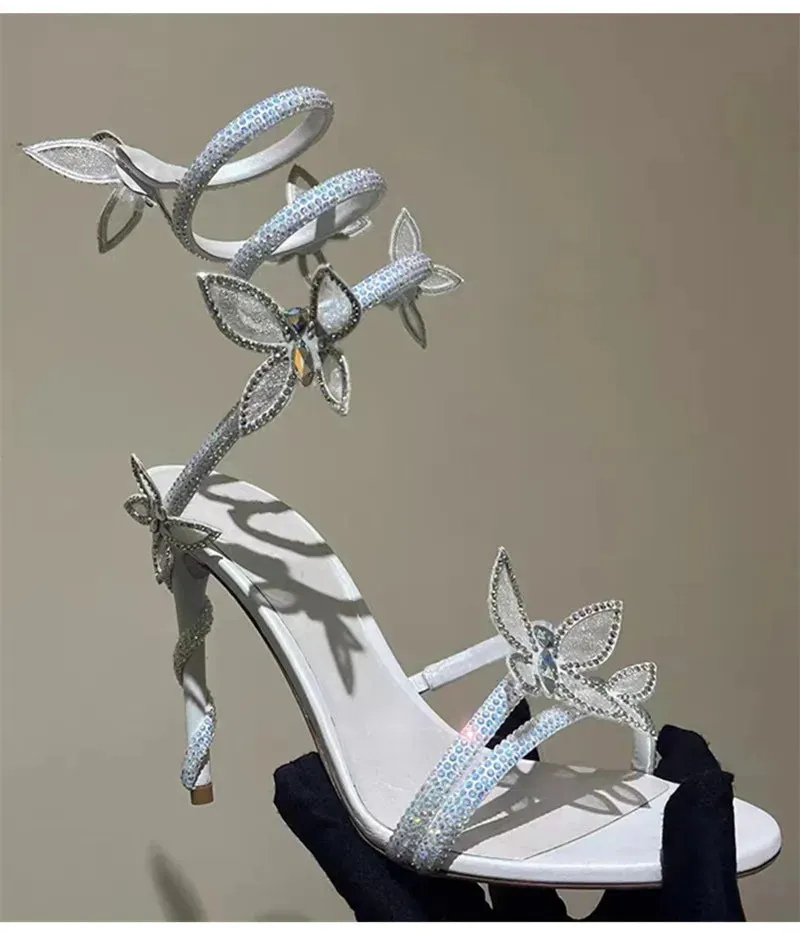 Embellished Butterfly Detail High heel Gladiator Sandals