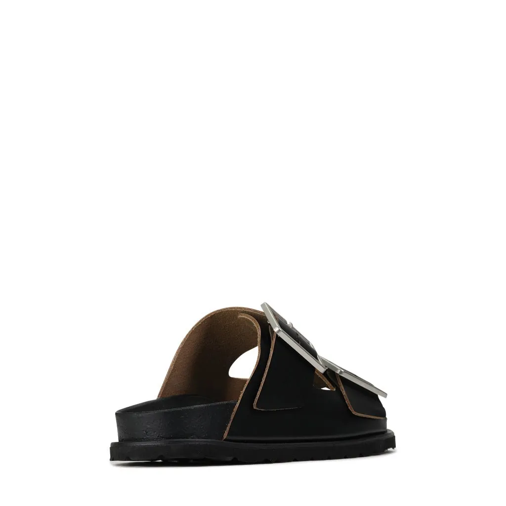 FLOREN LEATHER SLIDE SANDALS