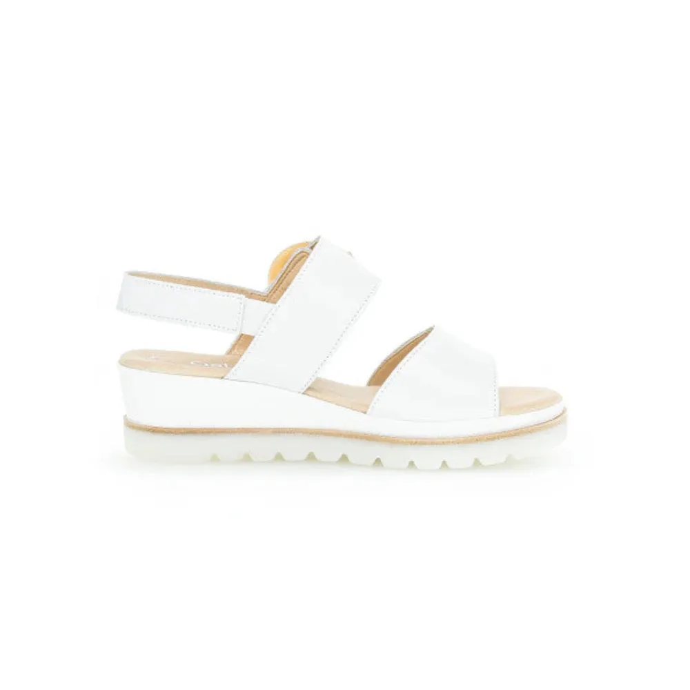 Gabor Women's Yeo Leather Wedge Sandal Weiss / White