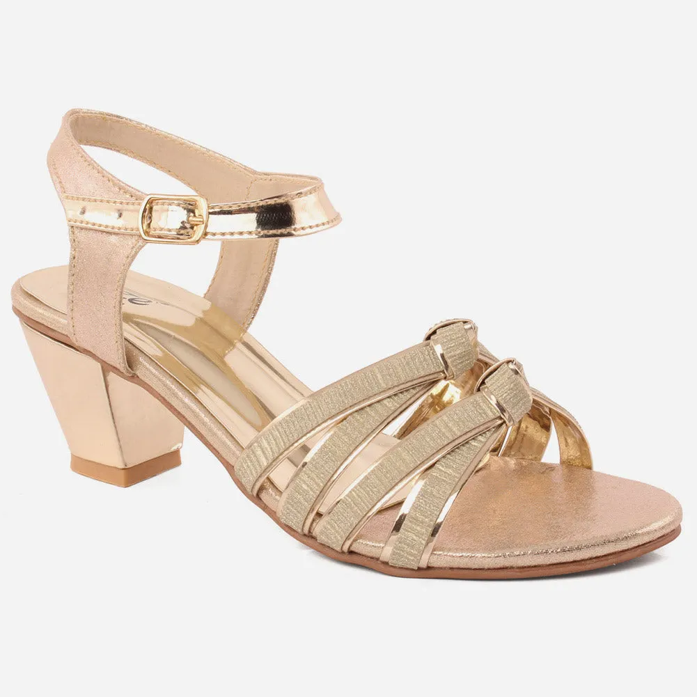 Girls"Gemma" Glitter Finish Ankle Strap Sandals