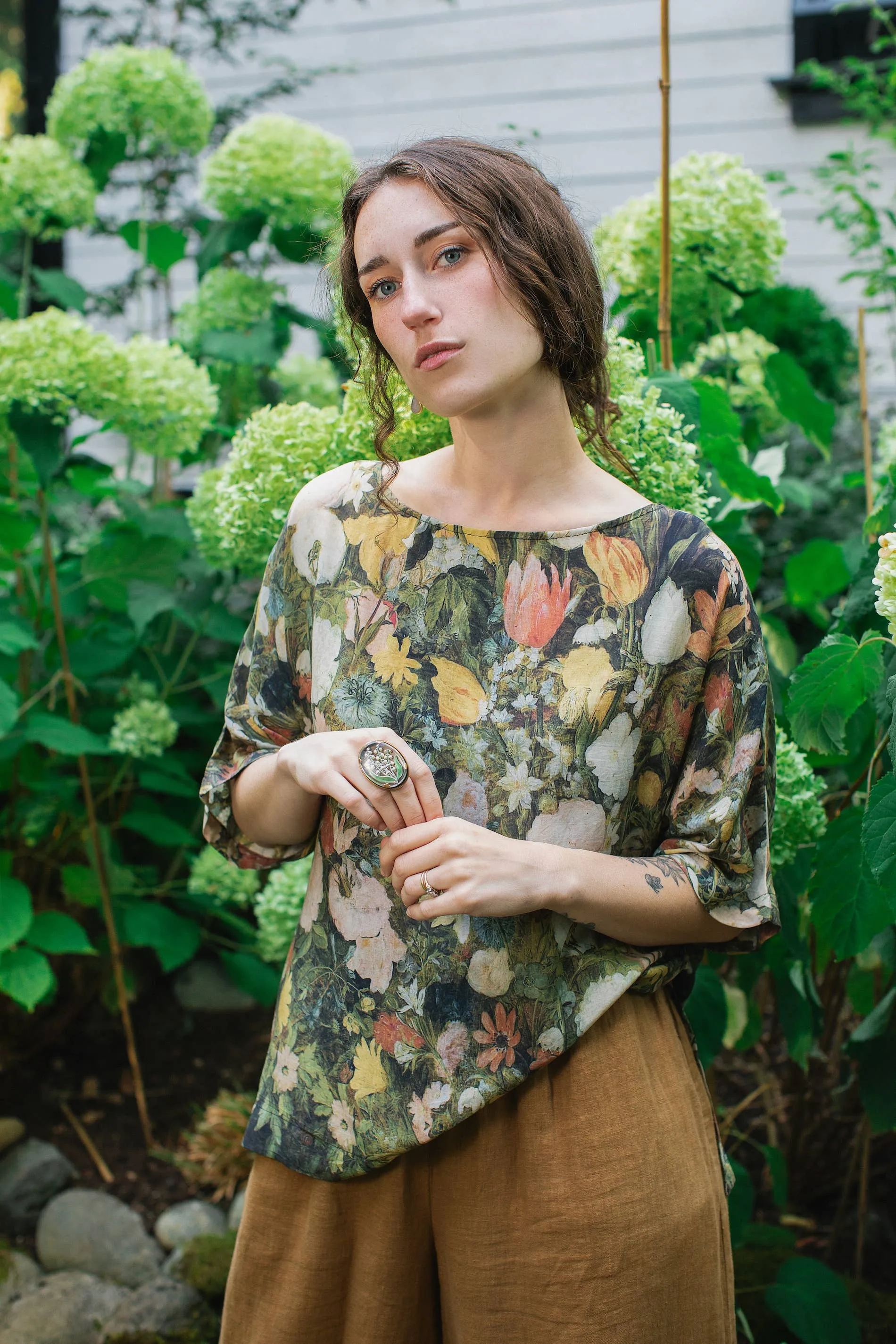 I Dream in Flowers Tee Luxe Bamboo Tunic Shirt by Market of Stars