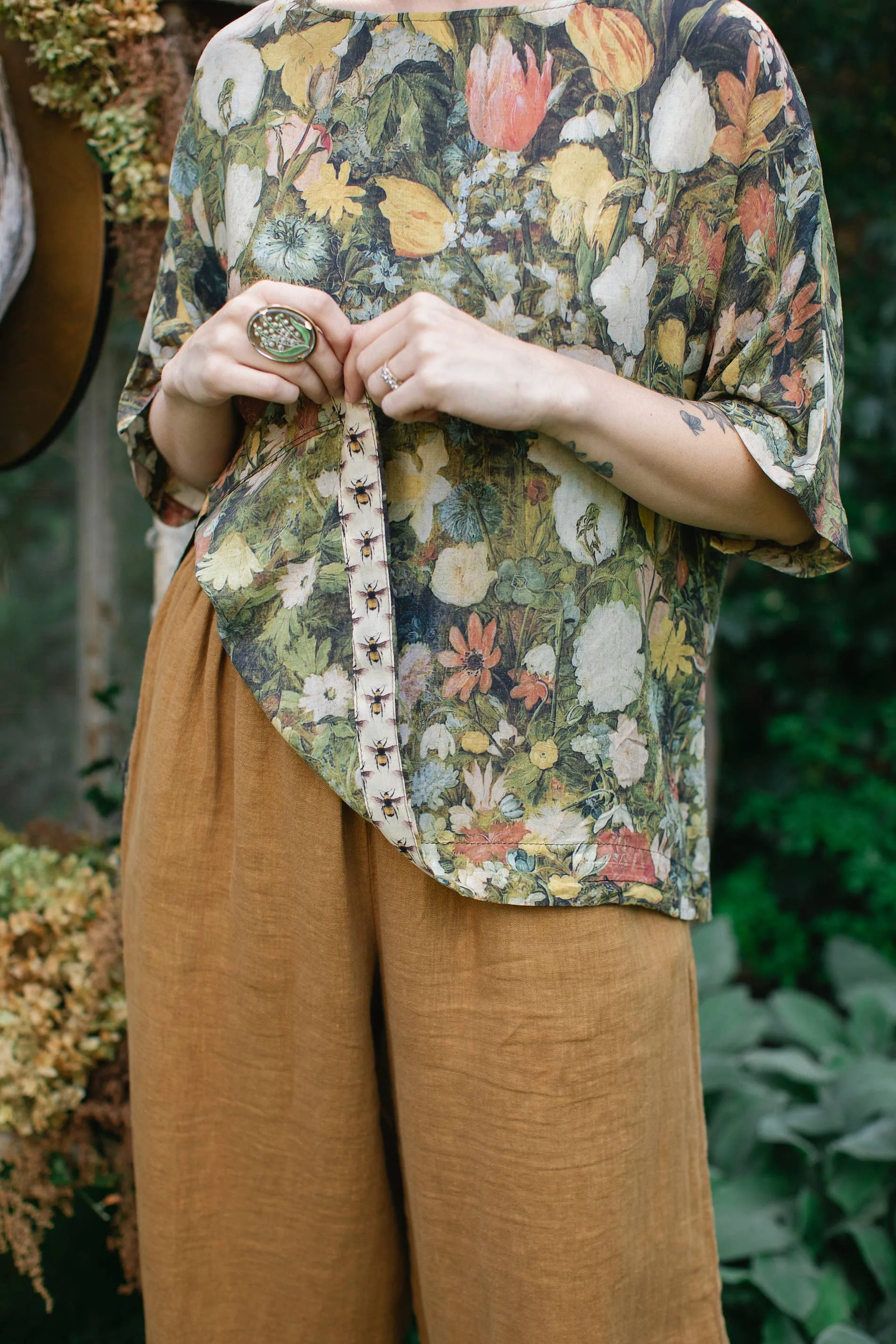 I Dream in Flowers Tee Luxe Bamboo Tunic Shirt by Market of Stars