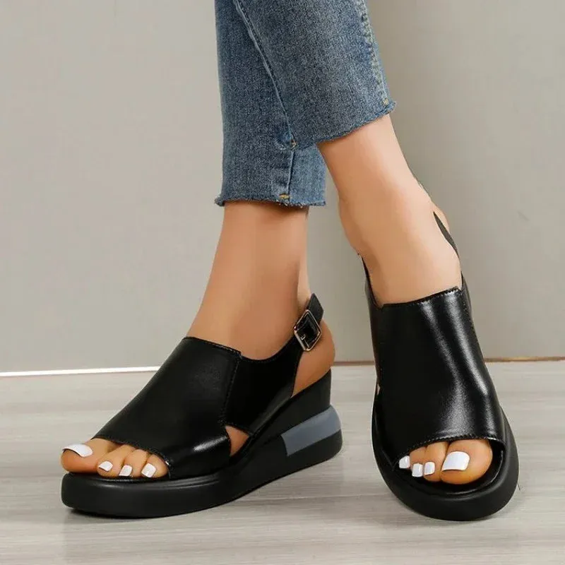 Joskaa 2024 New Solid Color Chunky Sandals