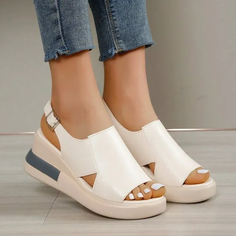 Joskaa 2024 New Solid Color Chunky Sandals