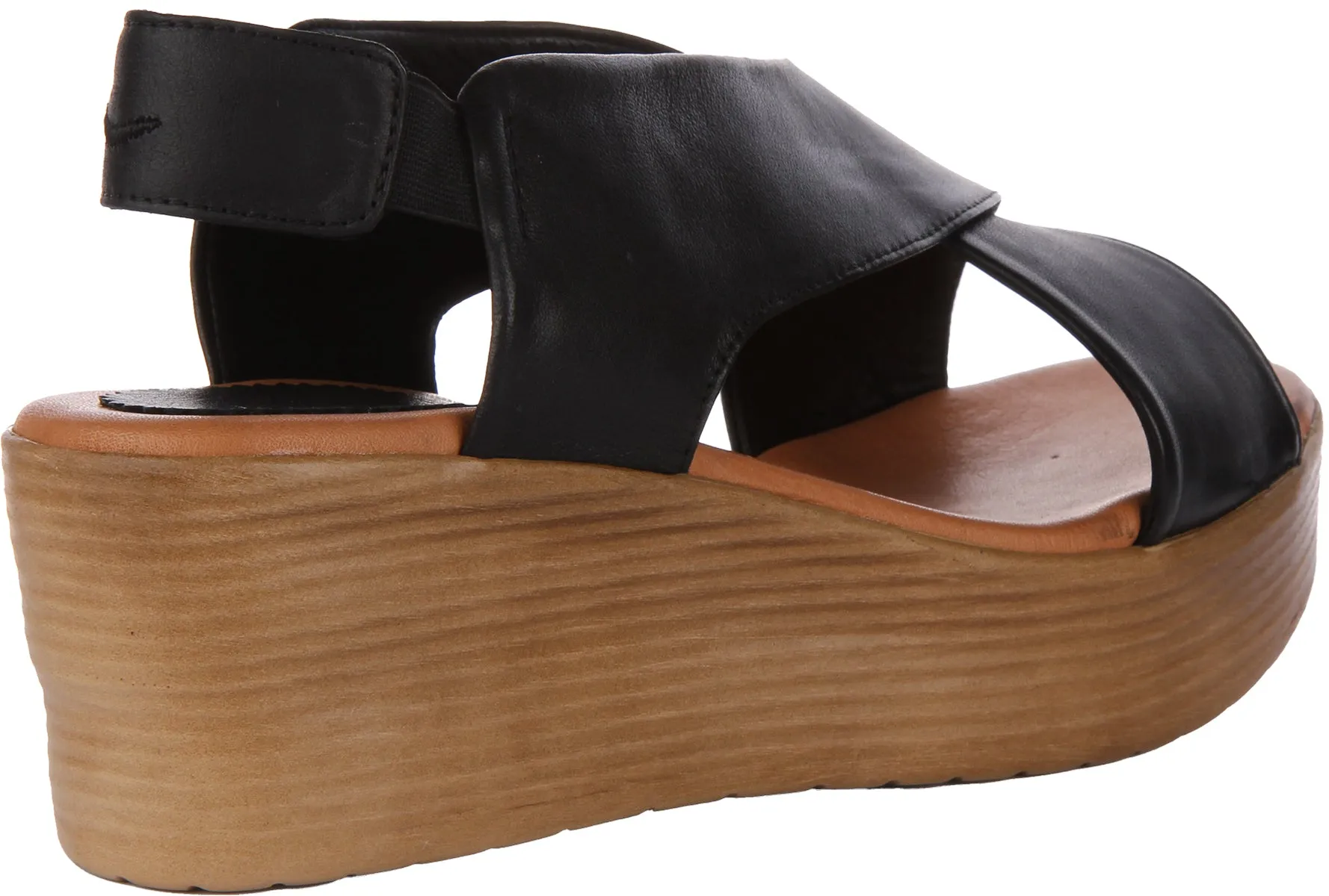 Justinreess England Flora WEdge Sandal In Black For Women