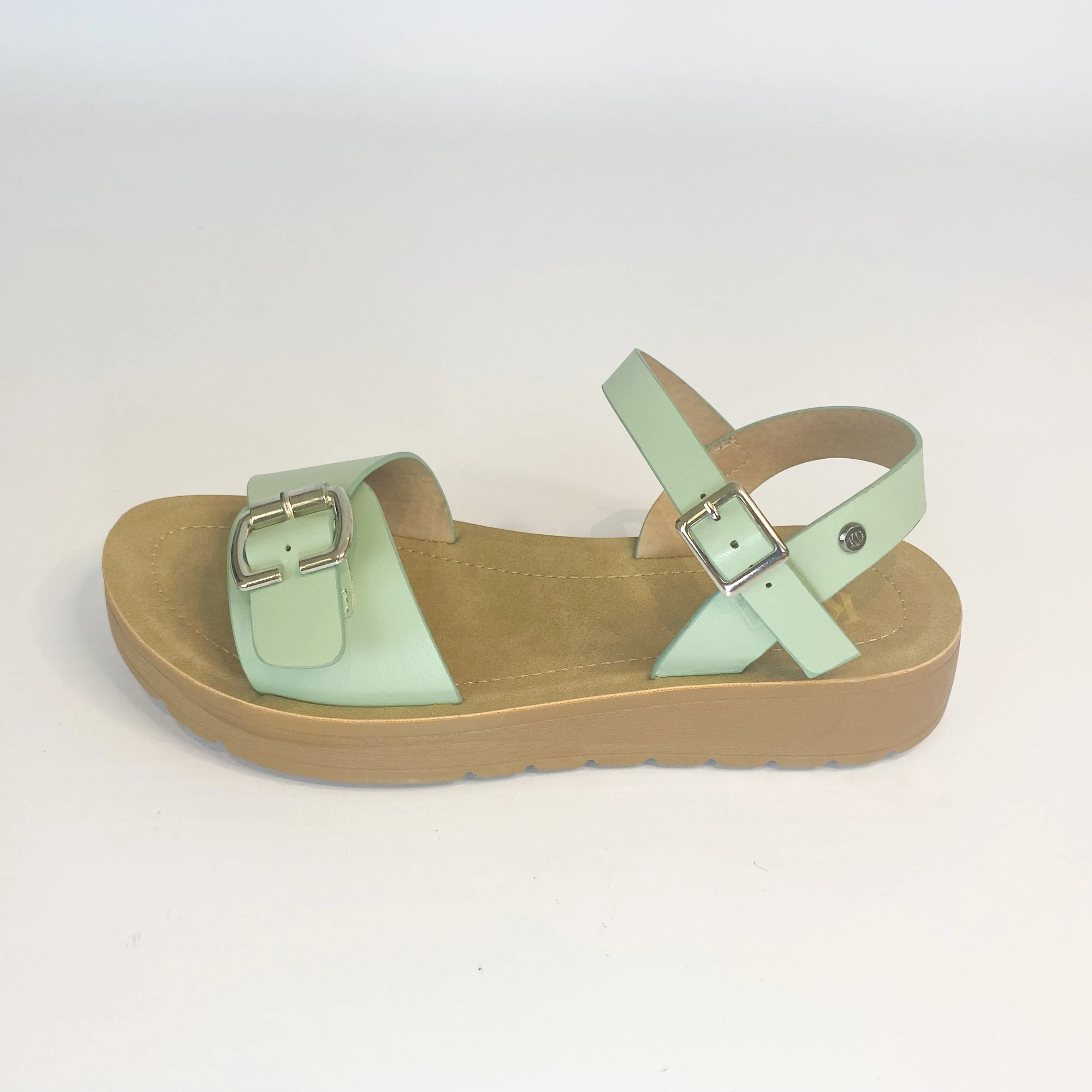 KG sage buckle strap sandal