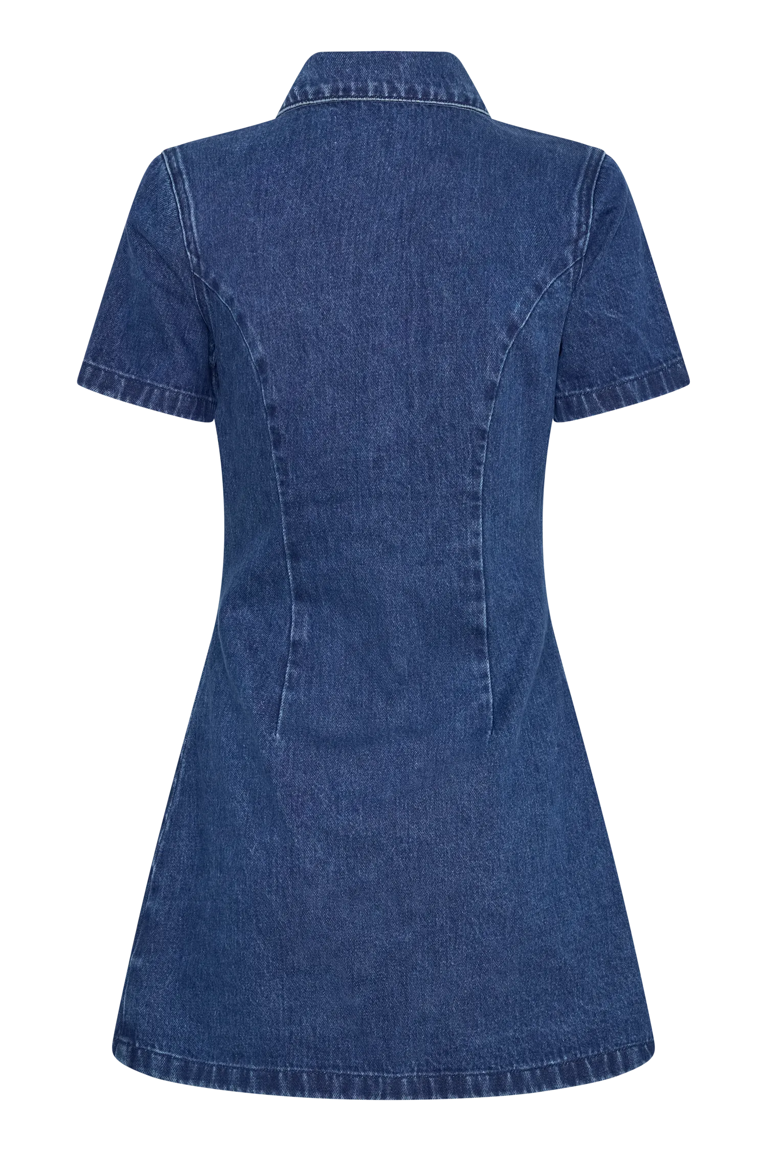 Leighton Denim Button Down Mini Dress - Dark Blue