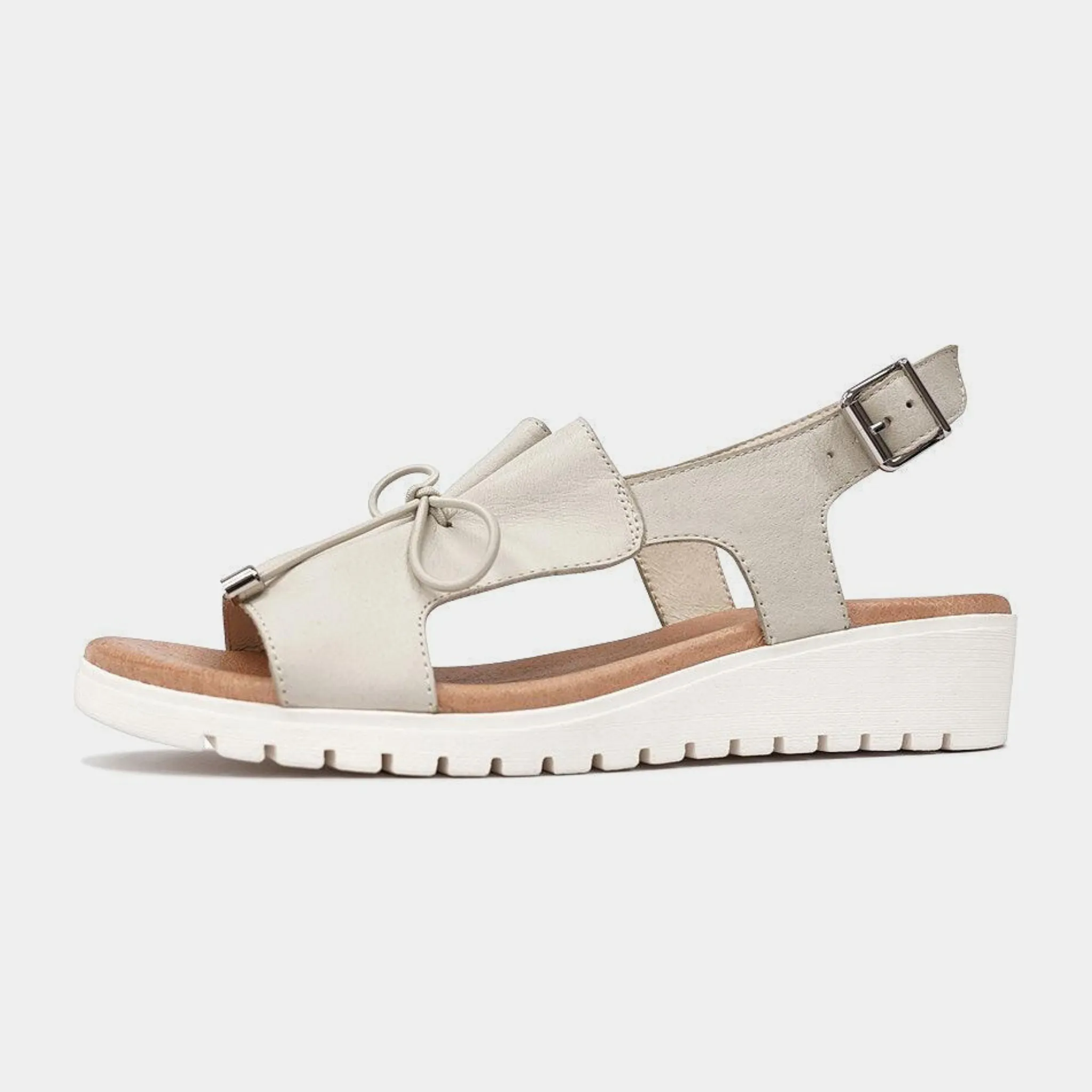 Malika Almond Leather Sandals