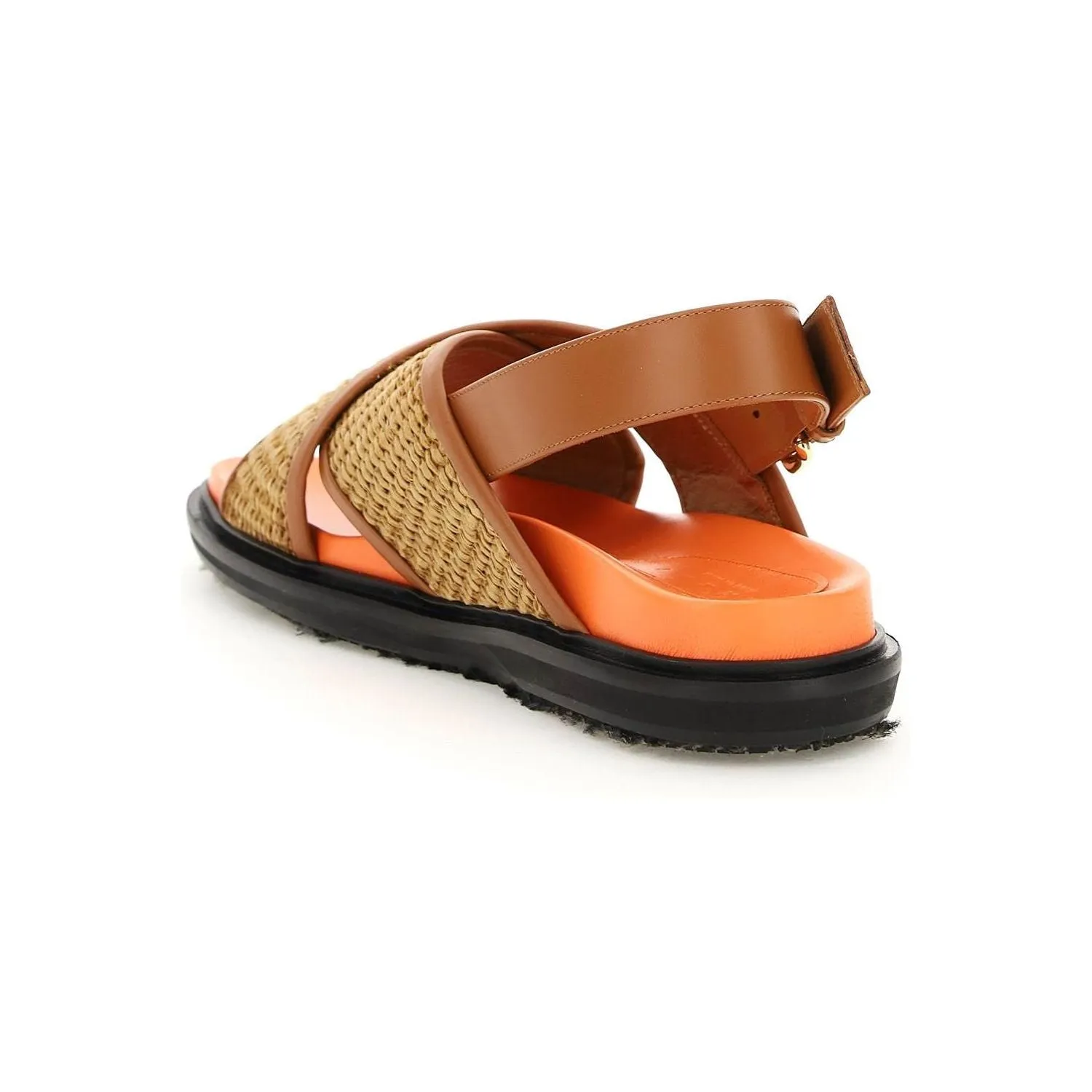 Marni leather and raffia fussbett sandals