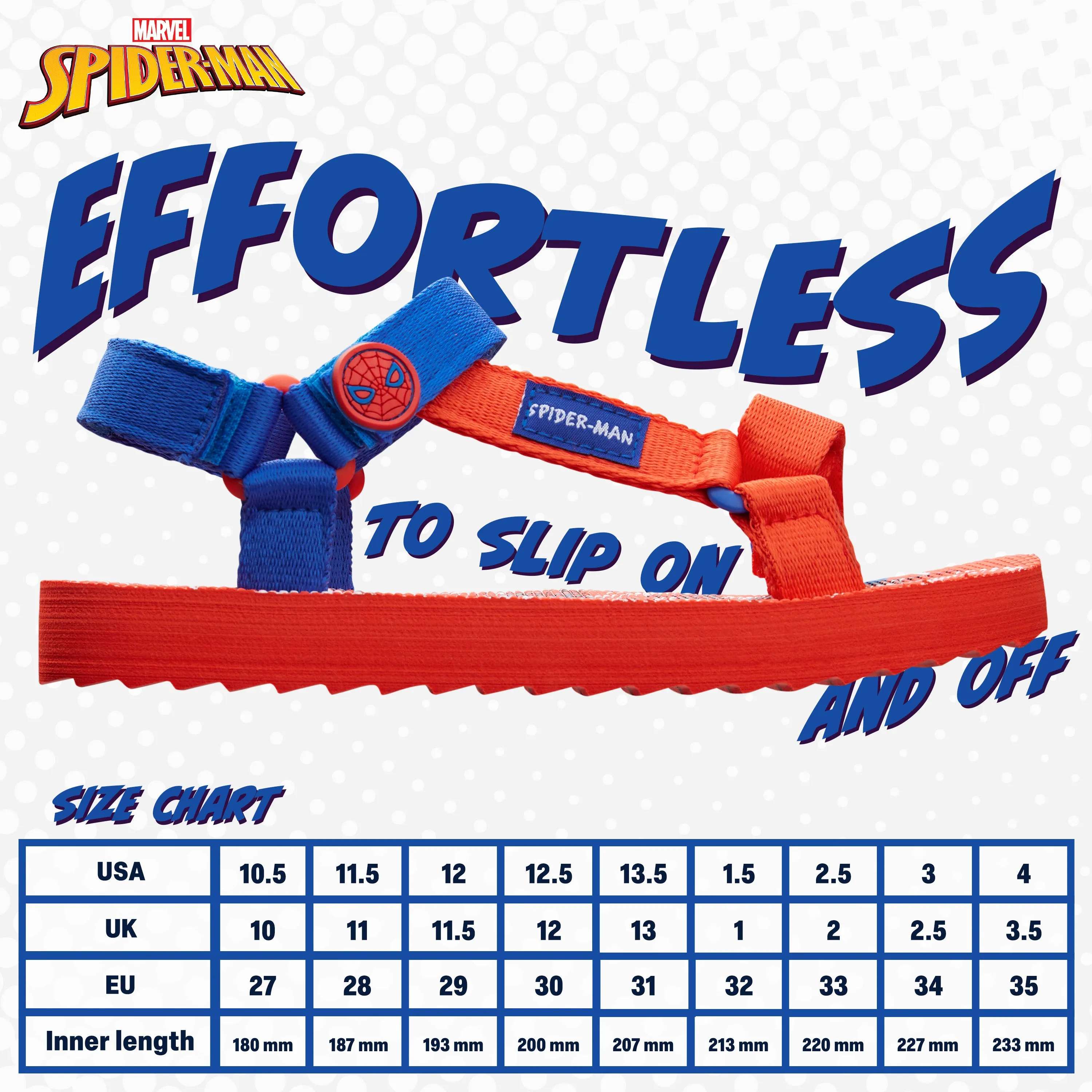 Marvel Boys Sandals, Summer Shoes with Adjustable Straps - Gifts for Boys