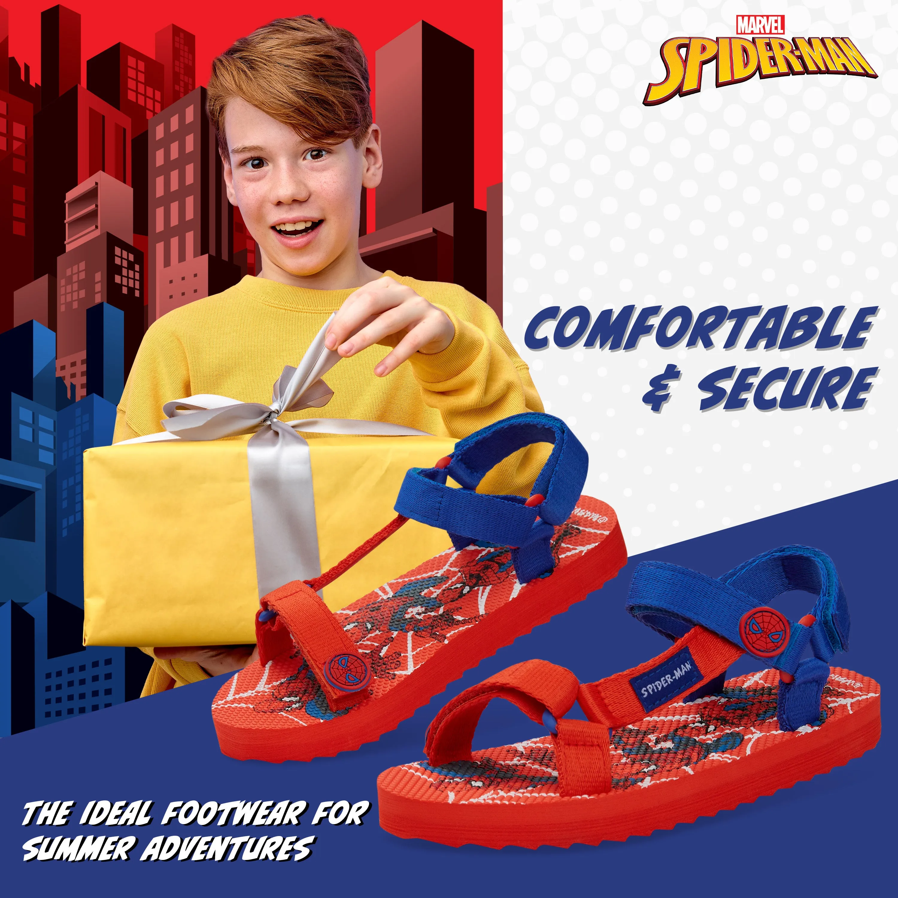 Marvel Boys Sandals, Summer Shoes with Adjustable Straps - Gifts for Boys