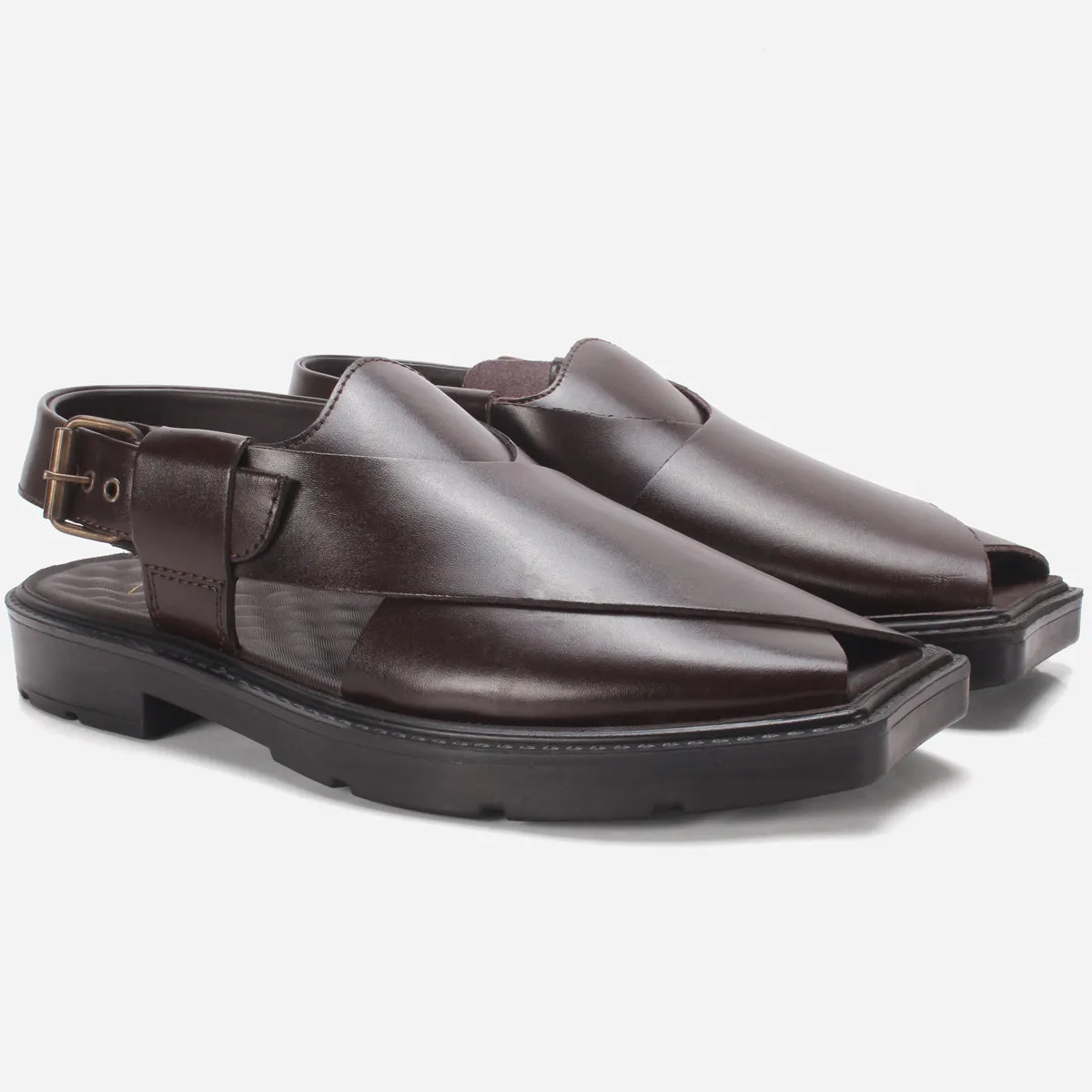 Mens "KOHEN" Stack Heel Peshawari Sandals