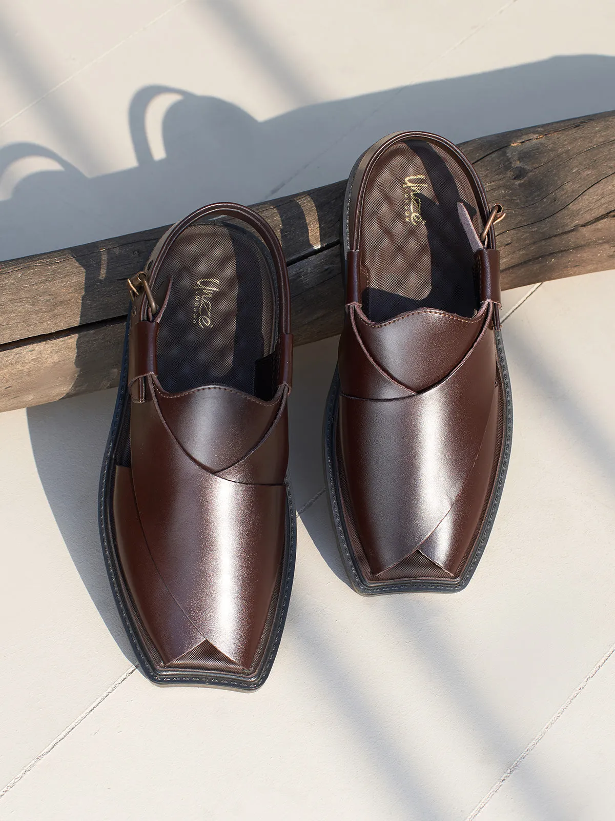 Mens "KOHEN" Stack Heel Peshawari Sandals