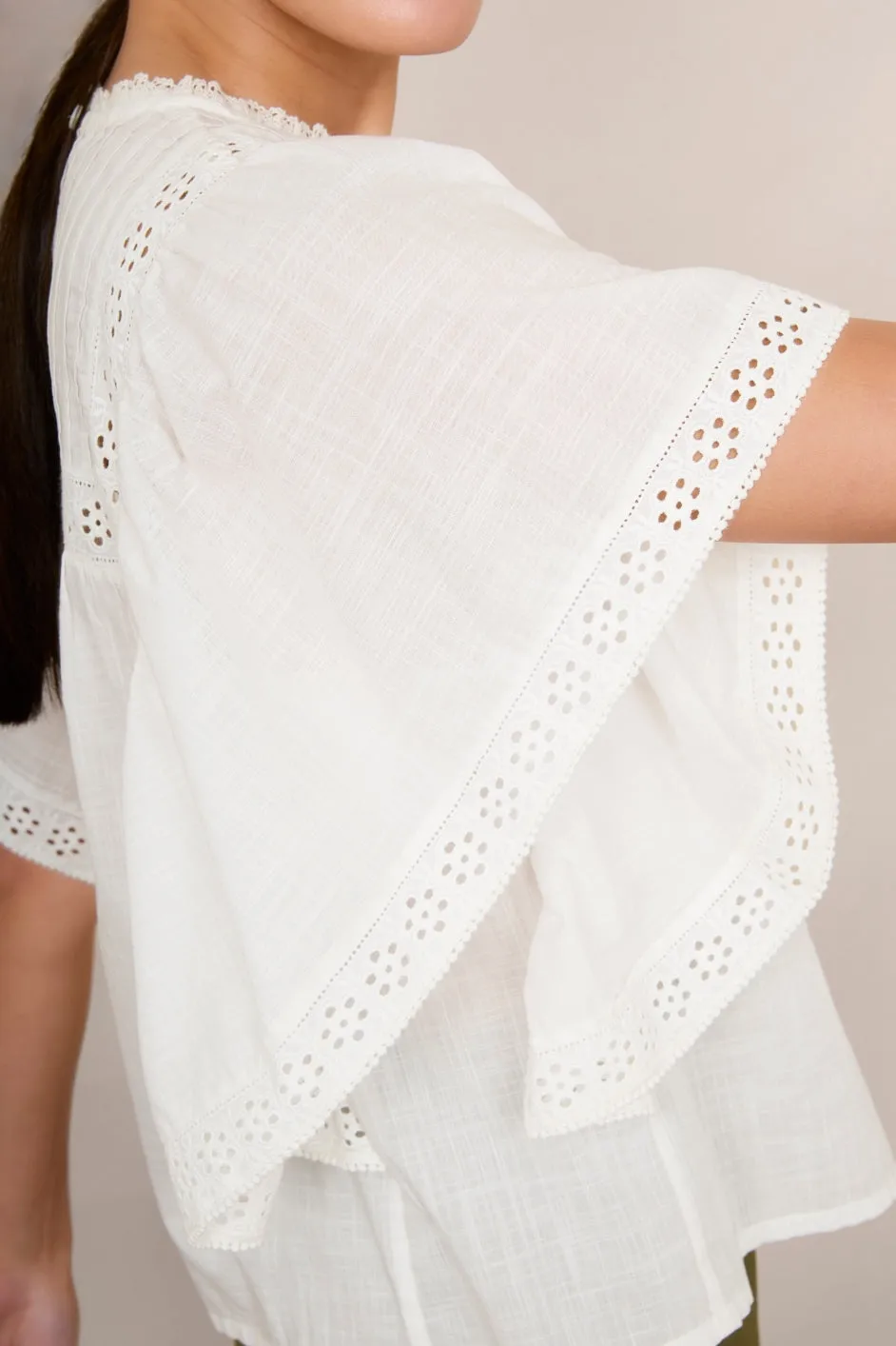 Olivia Lace Blouse - Ivory