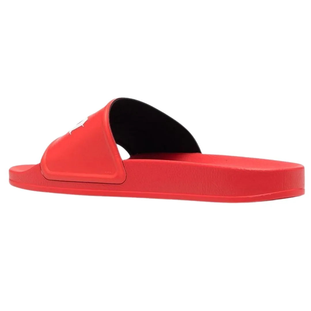 Palm Angels Gothic Print Red Slides