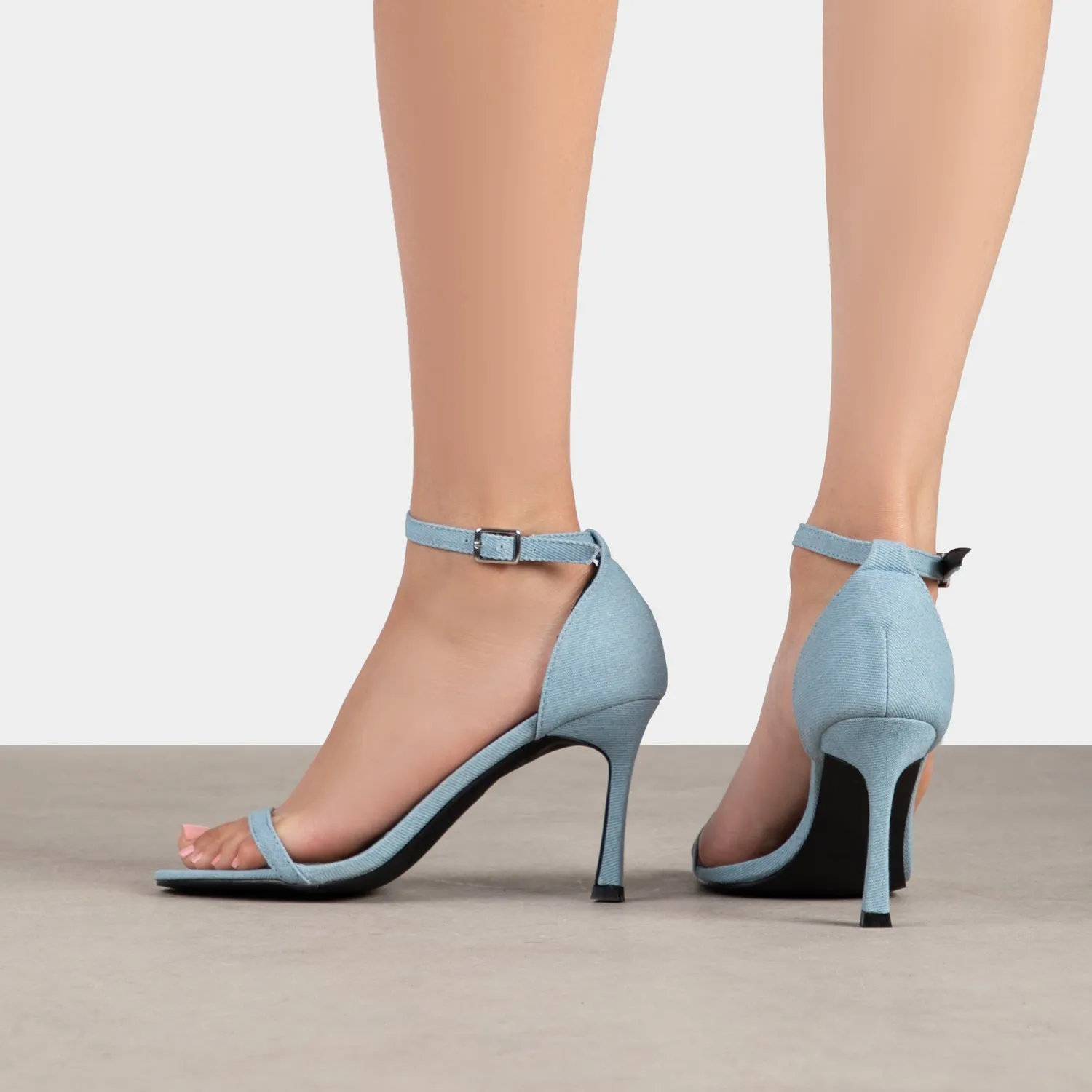 RAID Everlea Heeled Sandals in Blue Denim