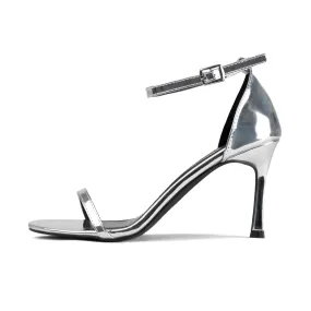 RAID Everlea Heeled Sandals in Silver Metallic