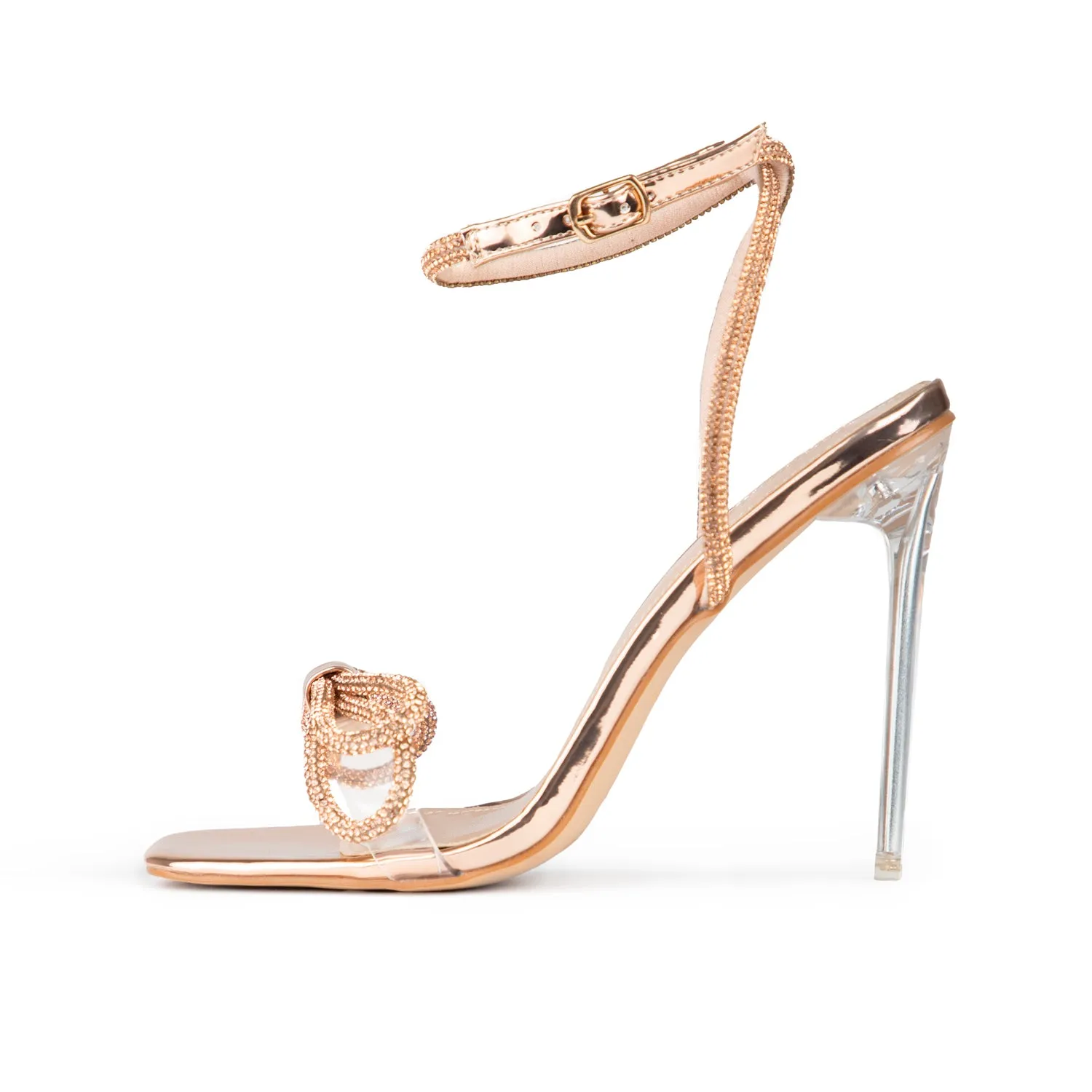 RAID Kyrahh Heeled Sandals in Rose Gold