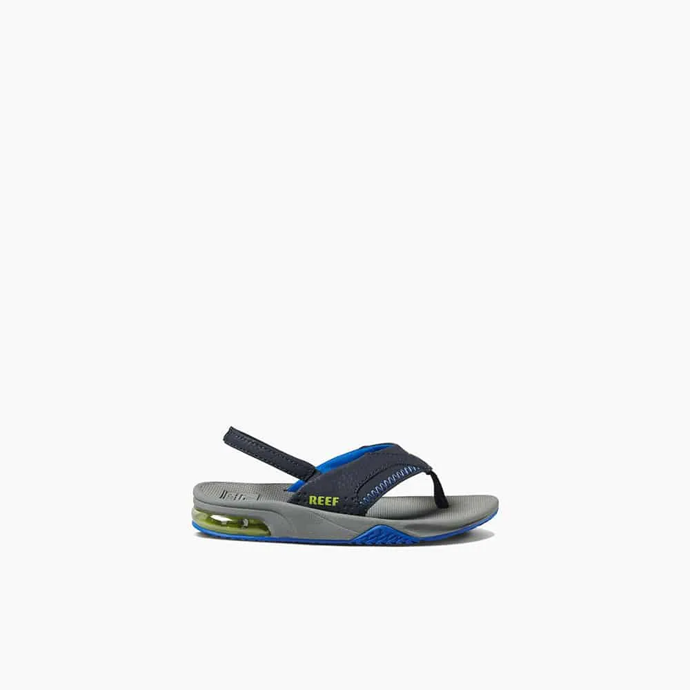 Reef Boys Little Fanning Flip Flop w/ Backstrap Navy / Lime