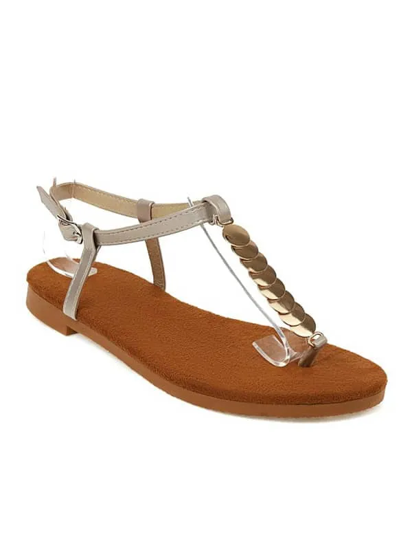 Roman Style Vintage Round Toe&Flat Sandals