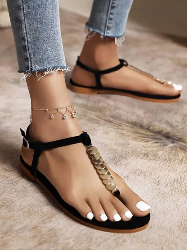 Roman Style Vintage Round Toe&Flat Sandals