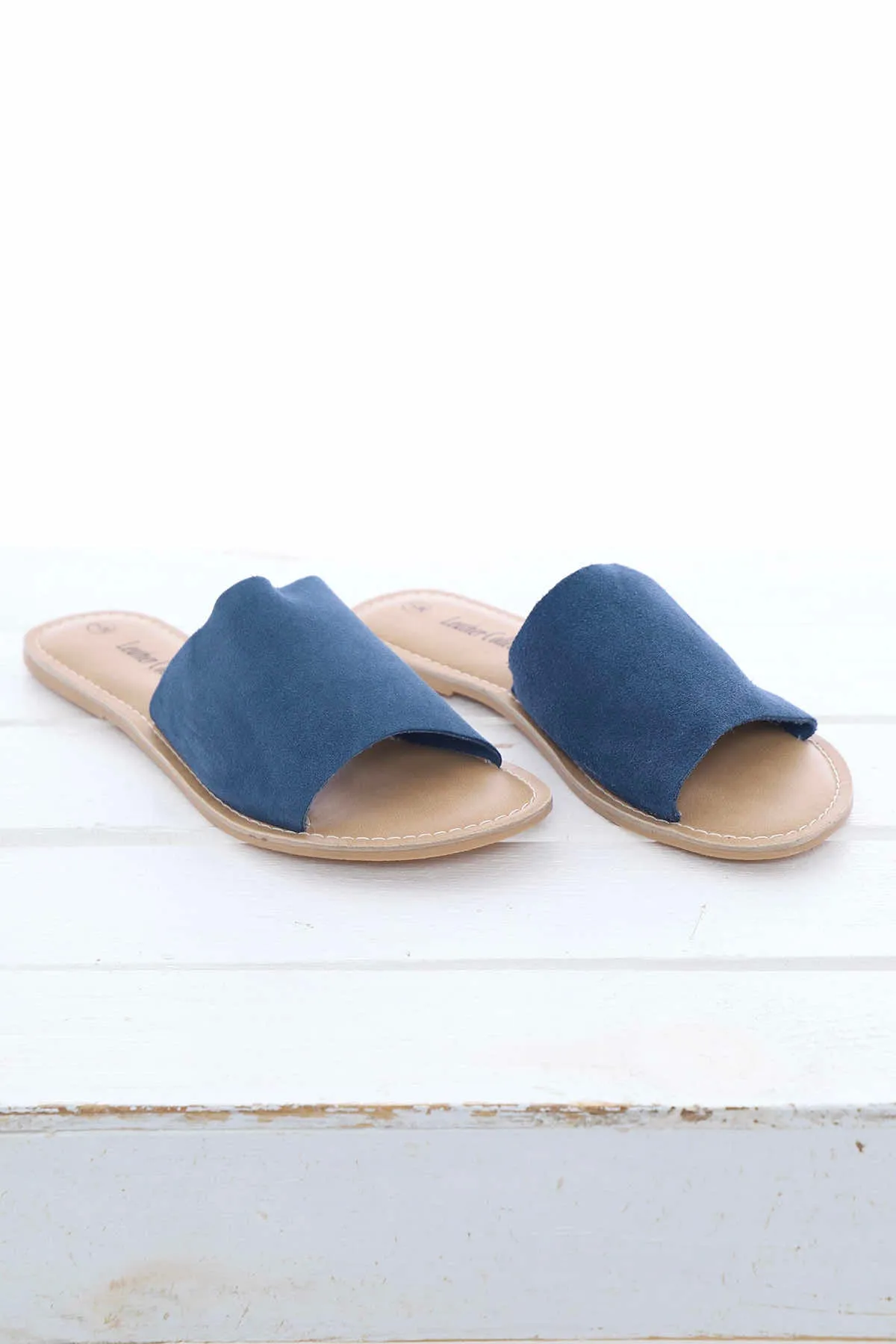 Rosa Leather Sandals Blue