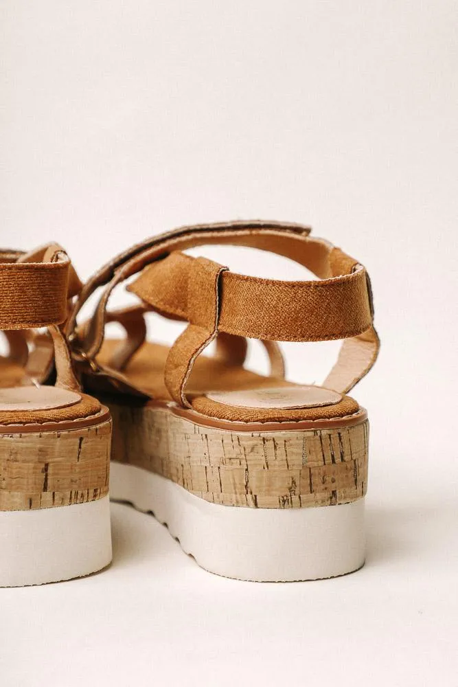 Sara Platform Sandals in Camel