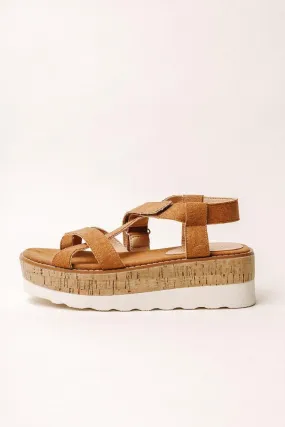 Sara Platform Sandals in Camel