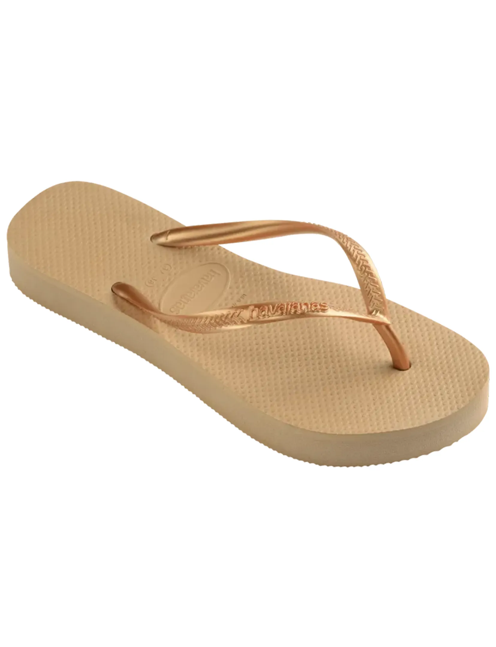 Slim Flatform Sandal, Golden