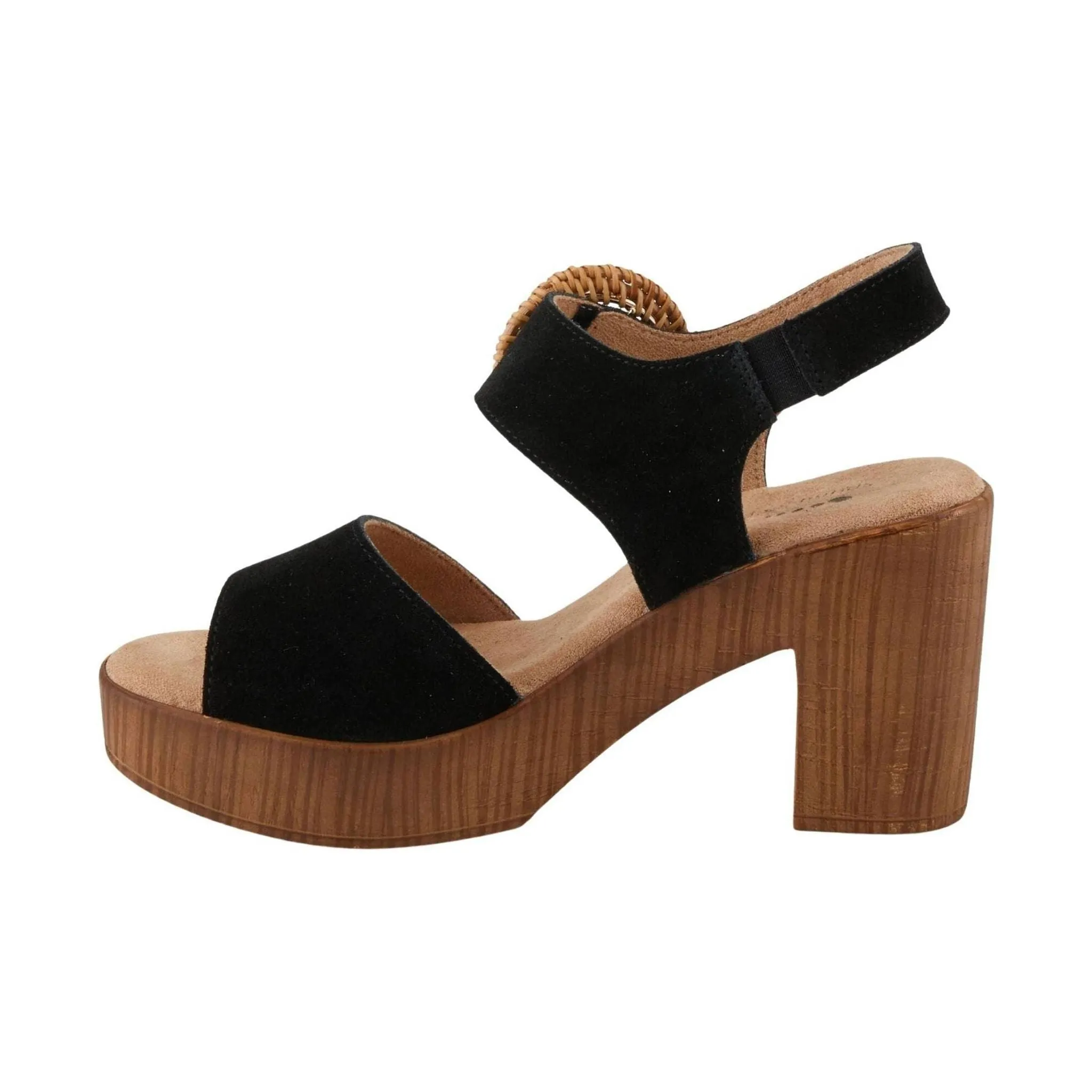 Spring Step Women's Gamona Sandals - Black Suede