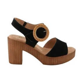 Spring Step Women's Gamona Sandals - Black Suede