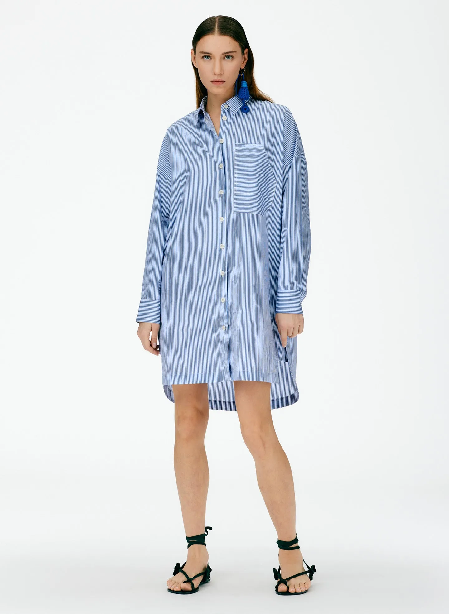 Summer Striped Shirting Shirtdress